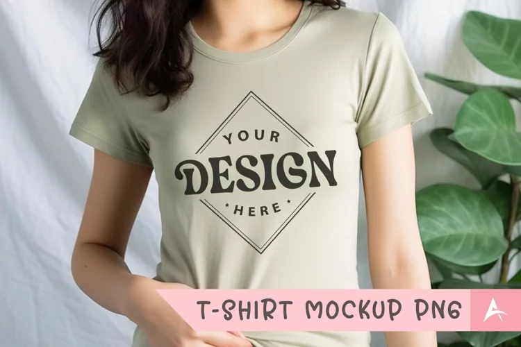 Bella Canvas 3001 light green color t-shirt mockup