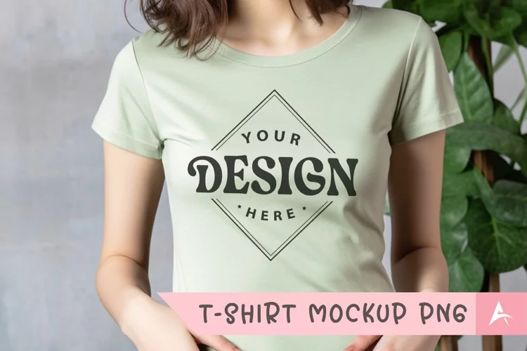 Bella Canvas 3001 light green color t-shirt mockup
