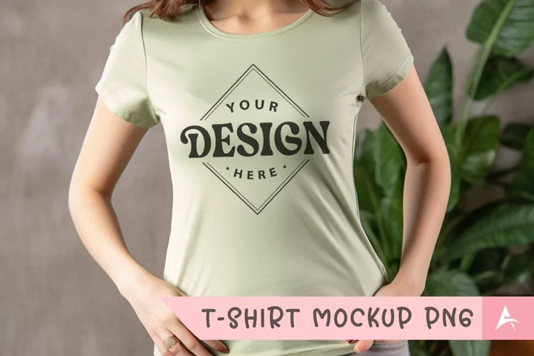 Bella Canvas 3001 light green color t-shirt mockup