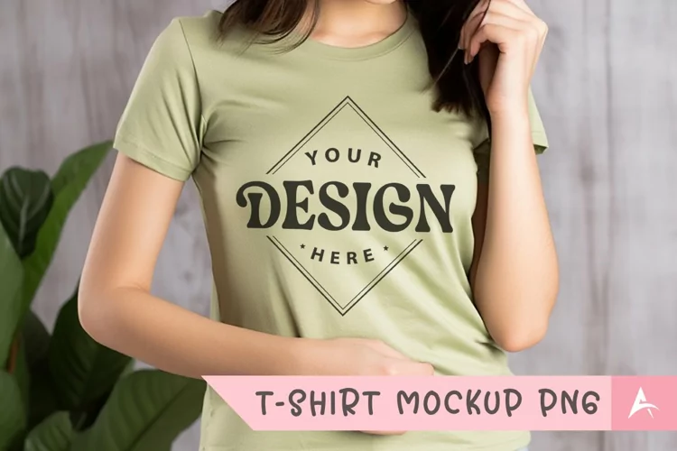 Bella Canvas 3001 light green color t-shirt mockup