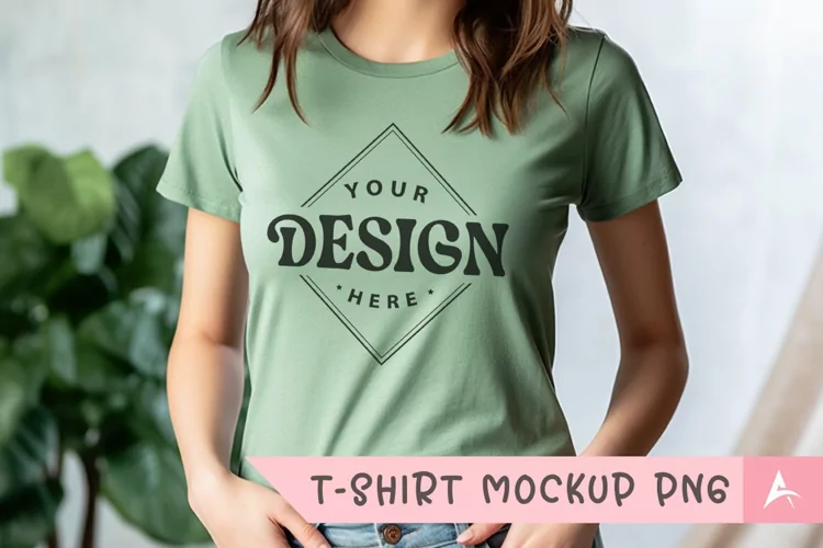 Bella Canvas 3001 light green color t-shirt mockup