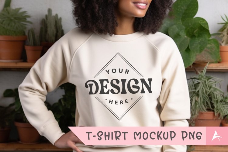 Bella Canvas 3001 mockup cream color sweatshirt
