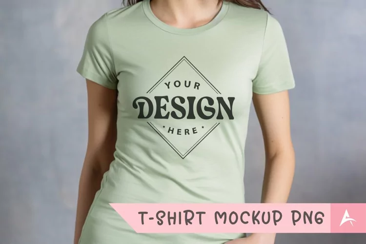 Bella Canvas 3001 light green color t-shirt mockup