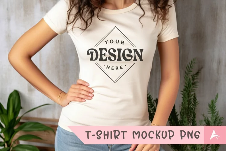 Bella Canvas 3001 cream color t-shirt mockup