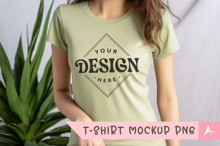 Bella Canvas 3001 light green color t-shirt mockup