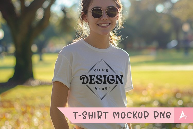 Gildan 5000 crewneck women white color t-shirt mockup