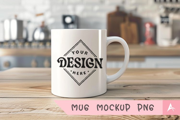 Coffee Mug Mockup Placed on a kitchen