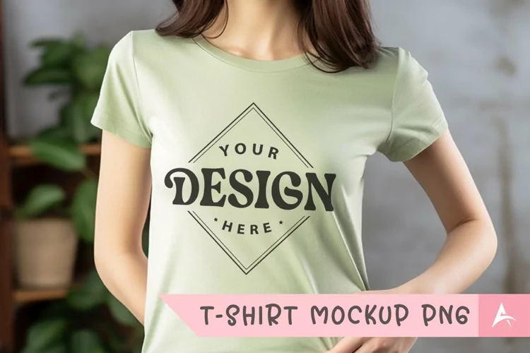 Bella Canvas 3001 light green color t-shirt mockup