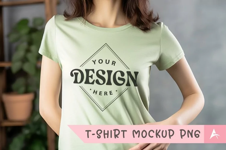 Bella Canvas 3001 light green color t-shirt mockup