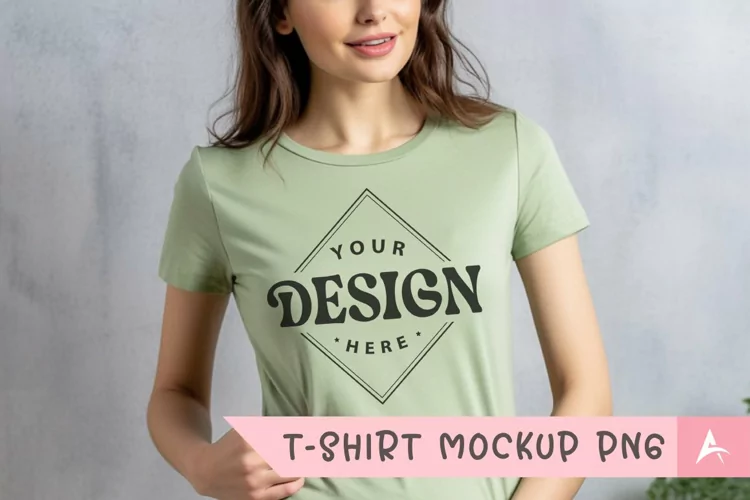 Bella Canvas 3001 light green color t-shirt mockup