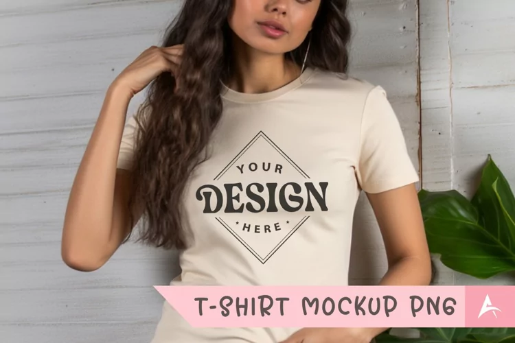 Bella Canvas 3001 cream color t-shirt mockup