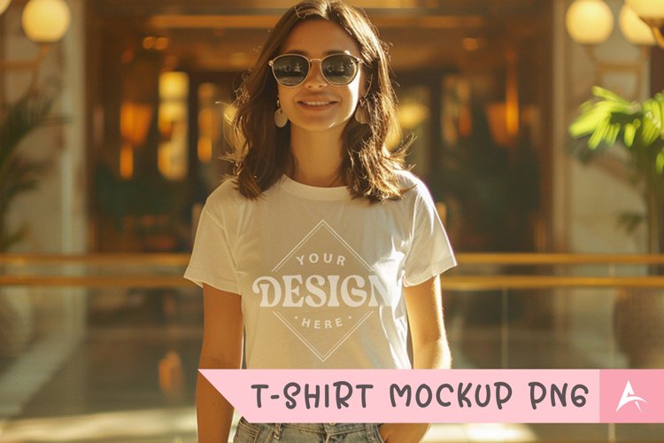 Gildan 5000 crewneck women white color t-shirt mockup