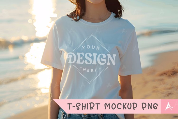 Gildan 5000 crewneck women white color t-shirt mockup