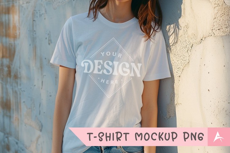 Gildan 5000 crewneck women light white color t-shirt mockup