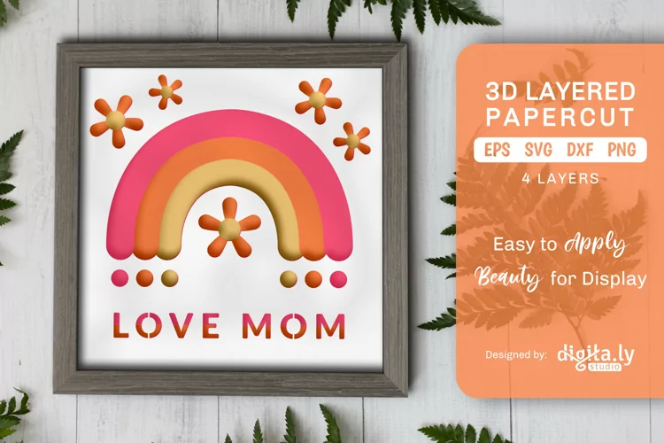 Love MOM Layered Papercut