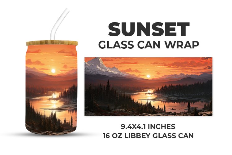 Sunset Glass Can Wrap example image 1
