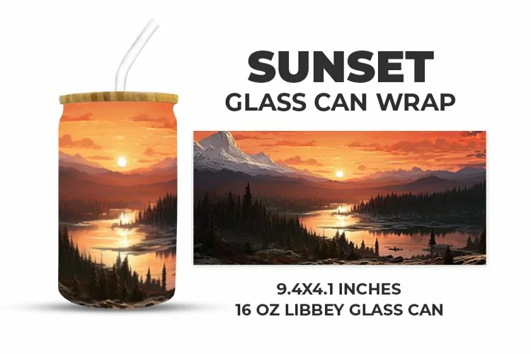 Sunset Glass Can Wrap