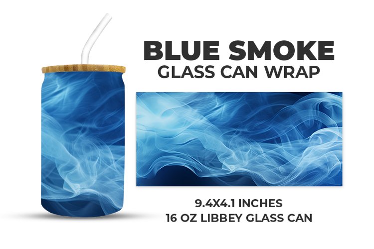 Blue Smoke Glass Can Wrap example image 1
