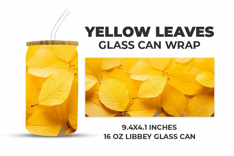 Yellow Leaves Glass Can Wrap