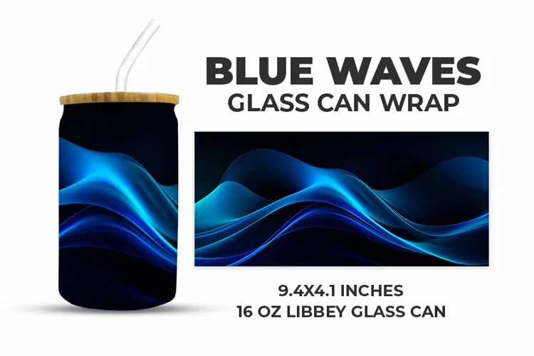 Blue Waves Glass Can Wrap