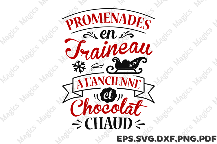 Promenades En Traineau A Lancienne Et Chocolat Chaud SVG