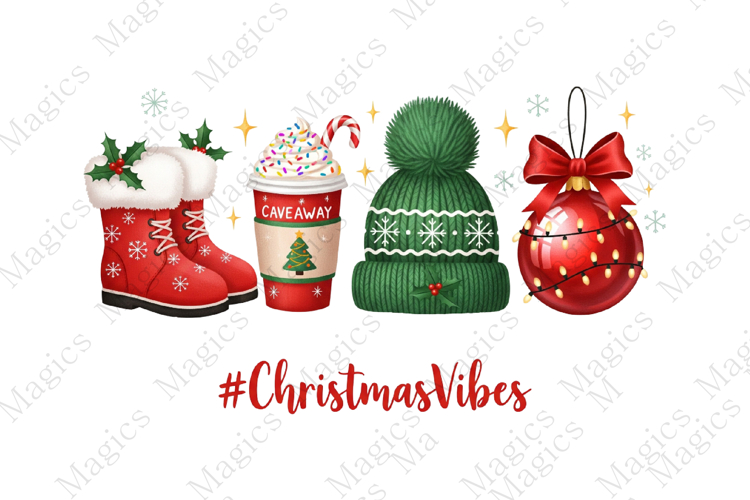 Christmas Vibes Cocoa Mug PNG