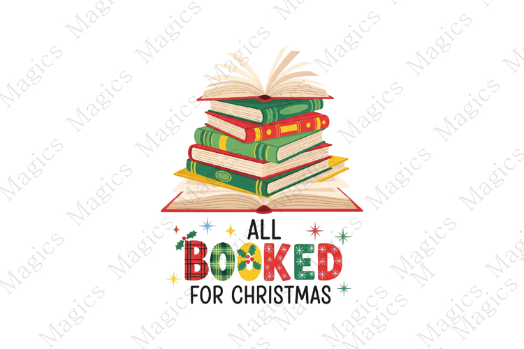 All Booked for Christmas PNG