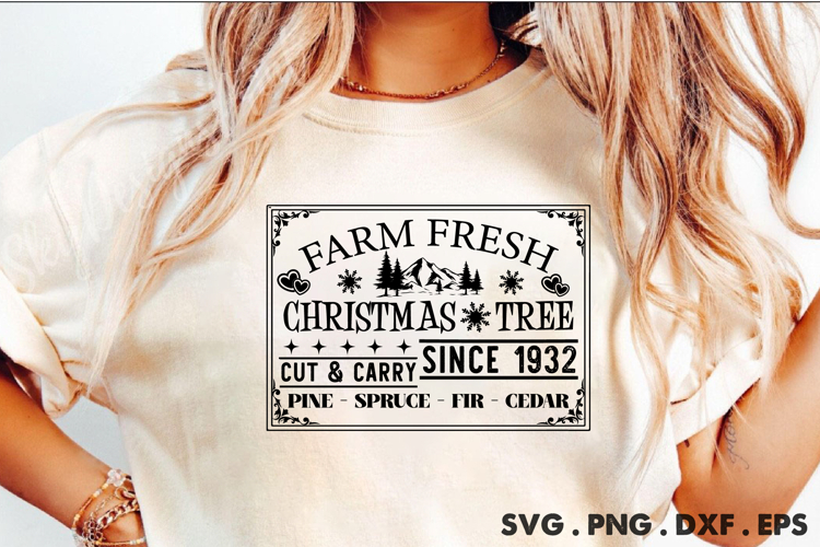 Farm Fresh Christmas Tree Cut Carry Since 1932 Pine Spruce