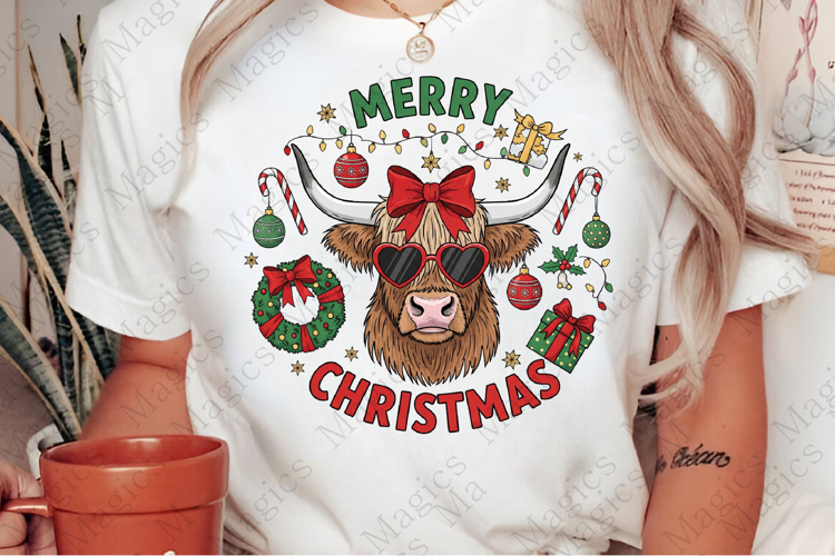 Funny Cow Merry Christmas PNG