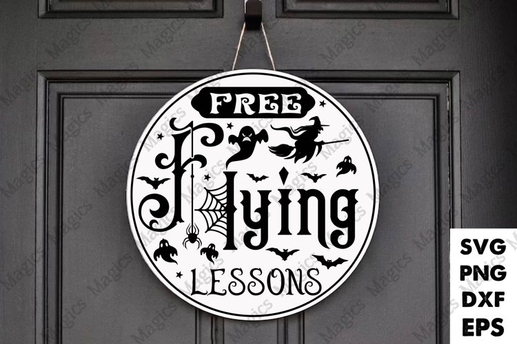 Free Flying Lessons | Halloween SVG Sign