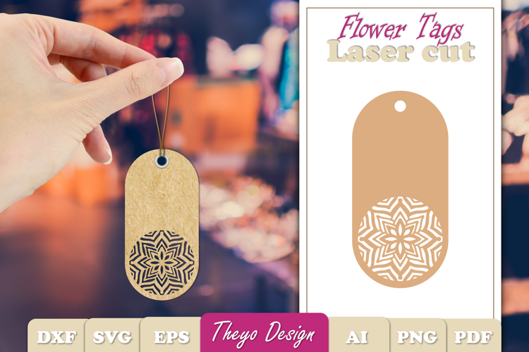 Flower Gift Tags Paper cut| Gift Hang Tags Laser Cut SVG