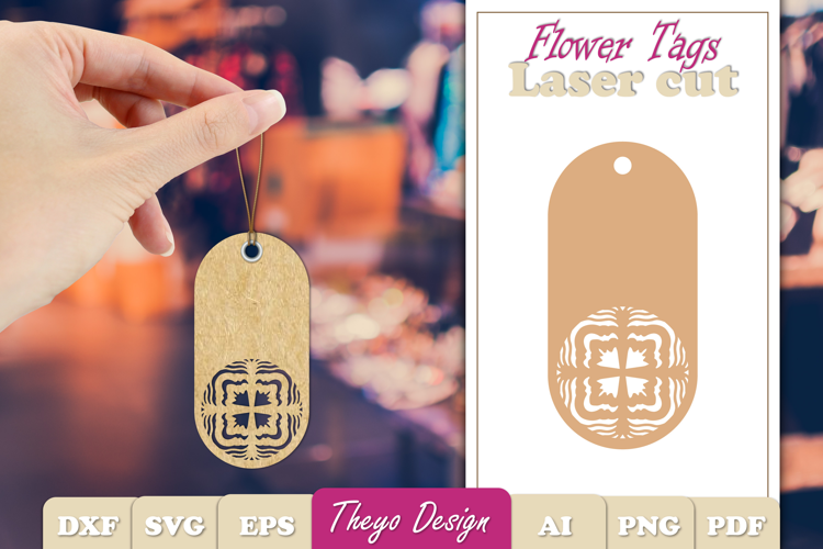 Flower Gift Tags Paper cut| Gift Hang Tags Laser Cut SVG