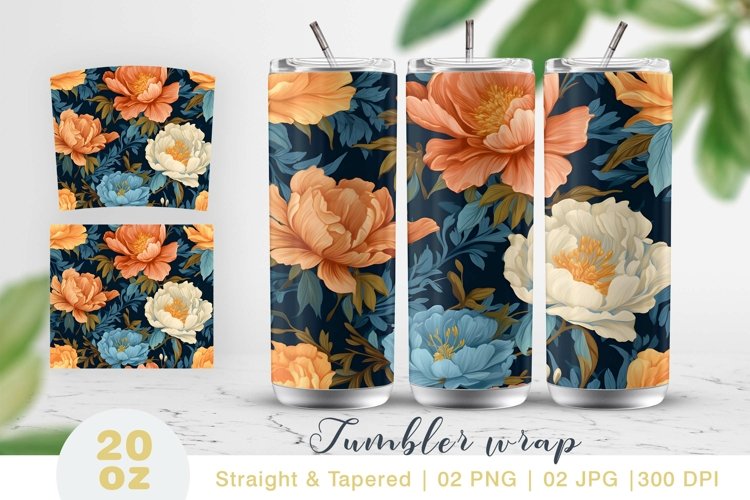 floral tumbler wrap, tumbler sublimation