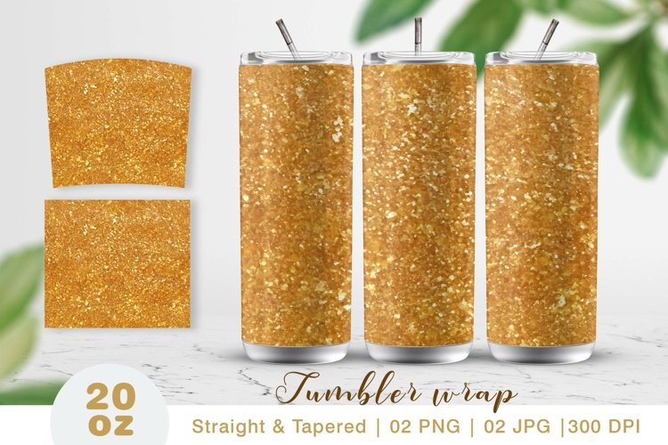 Golden glitter tumbler wrap, tumbler sublimation