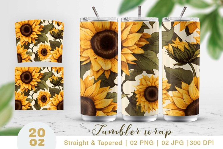 Sunflower tumbler wrap, tumbler sublimation