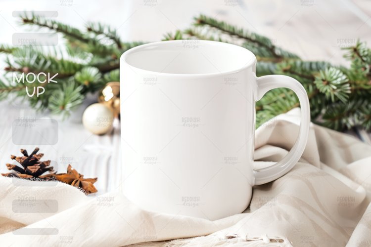 Christmas Cup Photo Mockup I Blank Cup Mockup example image 1