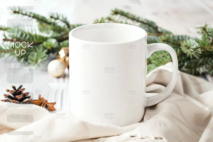 Christmas Cup Photo Mockup I Blank Cup Mockup