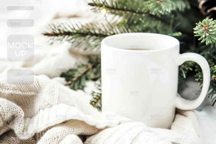 Christmas Cup Photo Mockup I Blank Cup Mockup
