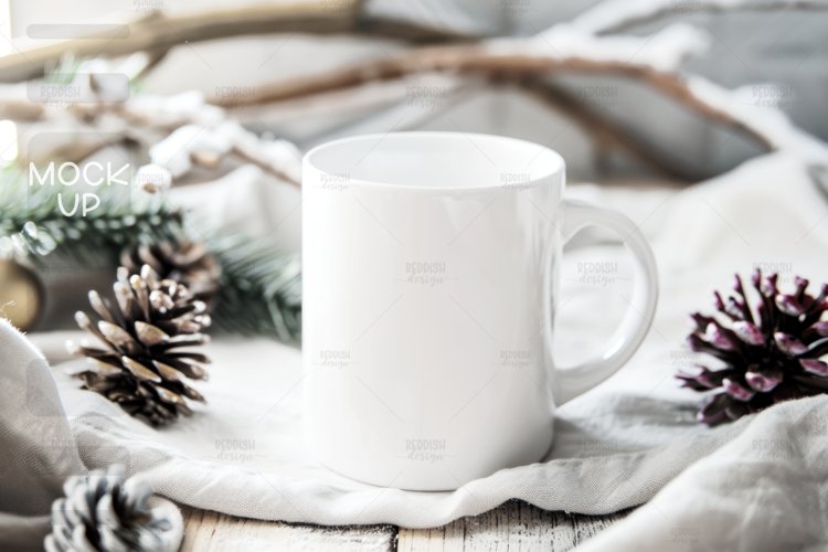 Christmas Cup Photo Mockup I Blank Cup Mockup example image 1