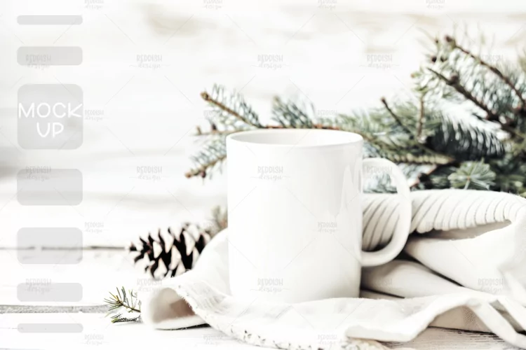 Christmas Cup Photo Mockup I Blank Cup Mockup