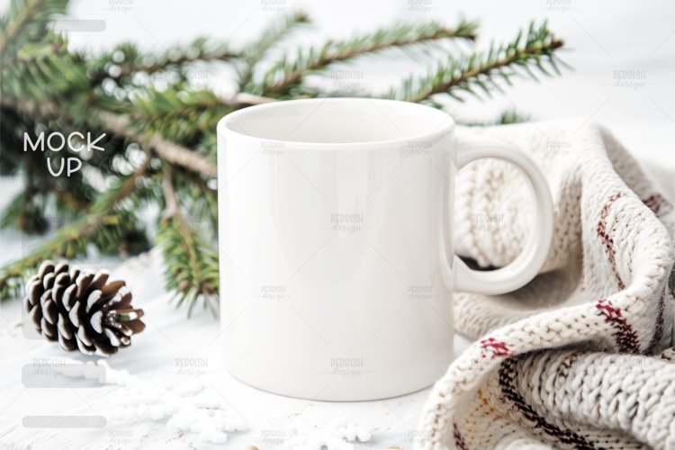 Christmas Cup Photo Mockup I Blank Cup Mockup example image 1