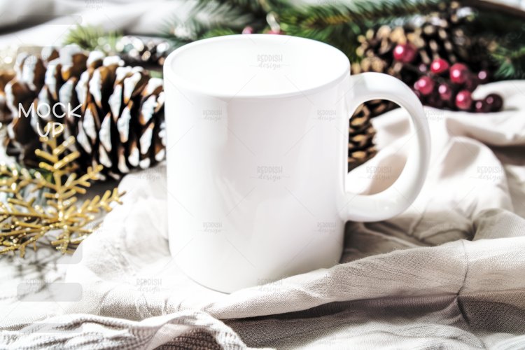 Christmas Cup Photo Mockup I Blank Cup Mockup example image 1