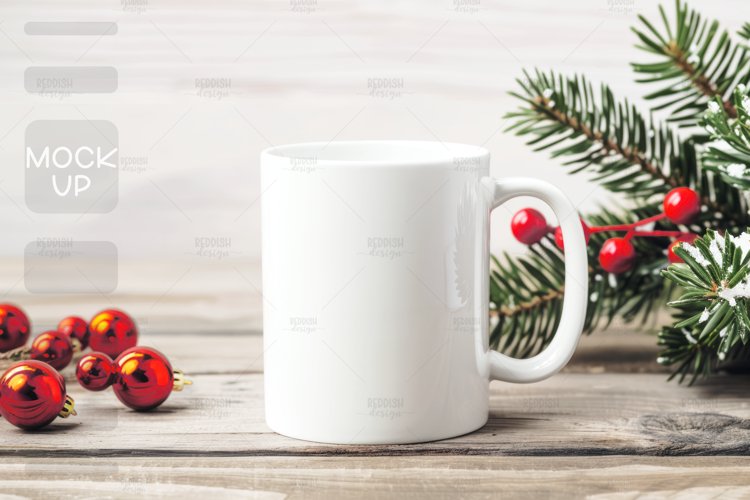 Christmas Cup Photo Mockup I Blank Cup Mockup
