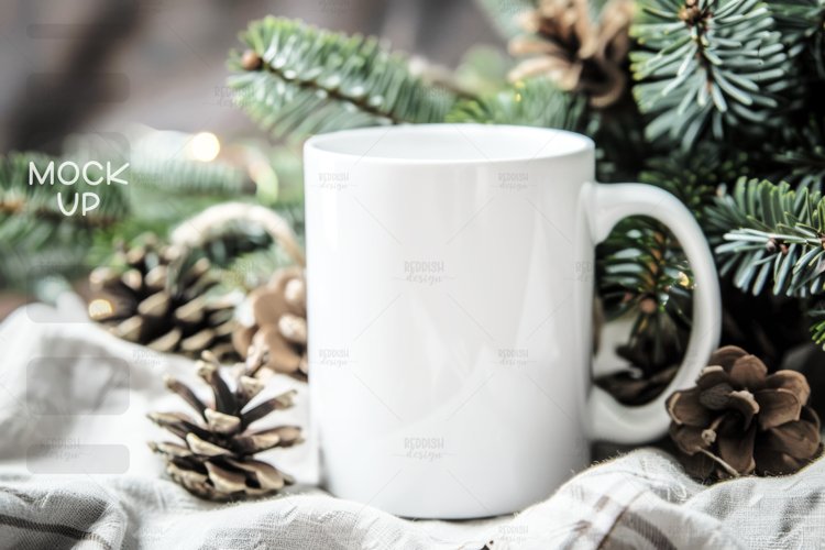 Christmas Cup Photo Mockup I Blank Cup Mockup example image 1