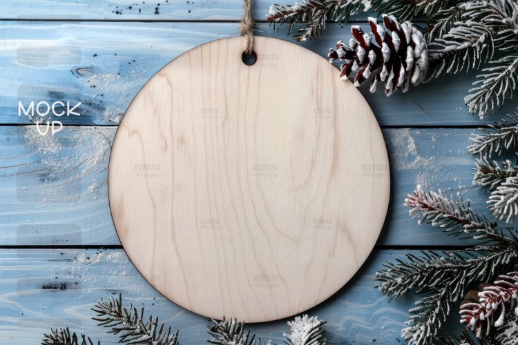 Round Ornament Mockup Photo I Christmas Ornament Mockup example image 1