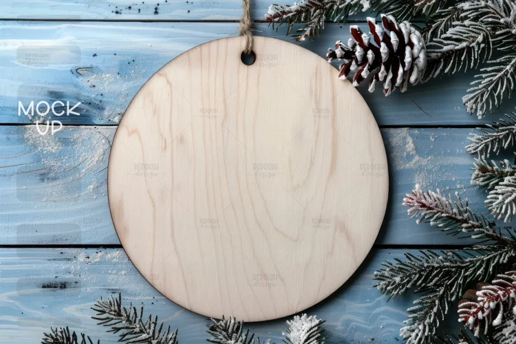 Round Ornament Mockup Photo I Christmas Ornament Mockup
