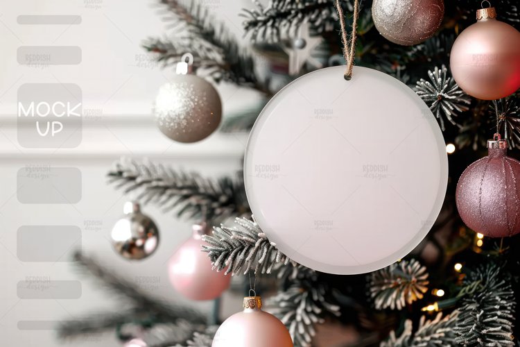 Round Ornament Mockup Photo I Christmas Ornament Mockup