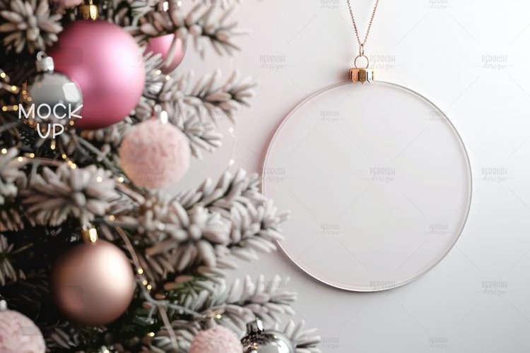 Round Ornament Mockup Photo I Christmas Ornament Mockup example image 1