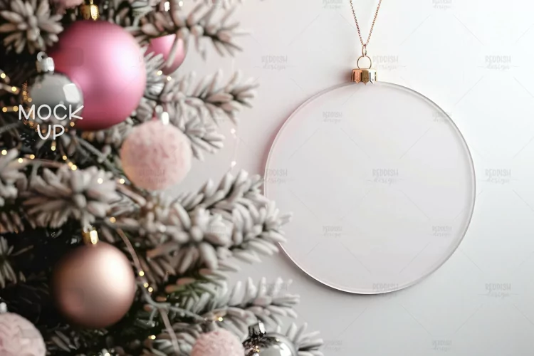 Round Ornament Mockup Photo I Christmas Ornament Mockup