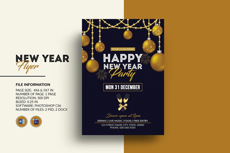 New Year Party Invitation Flyer